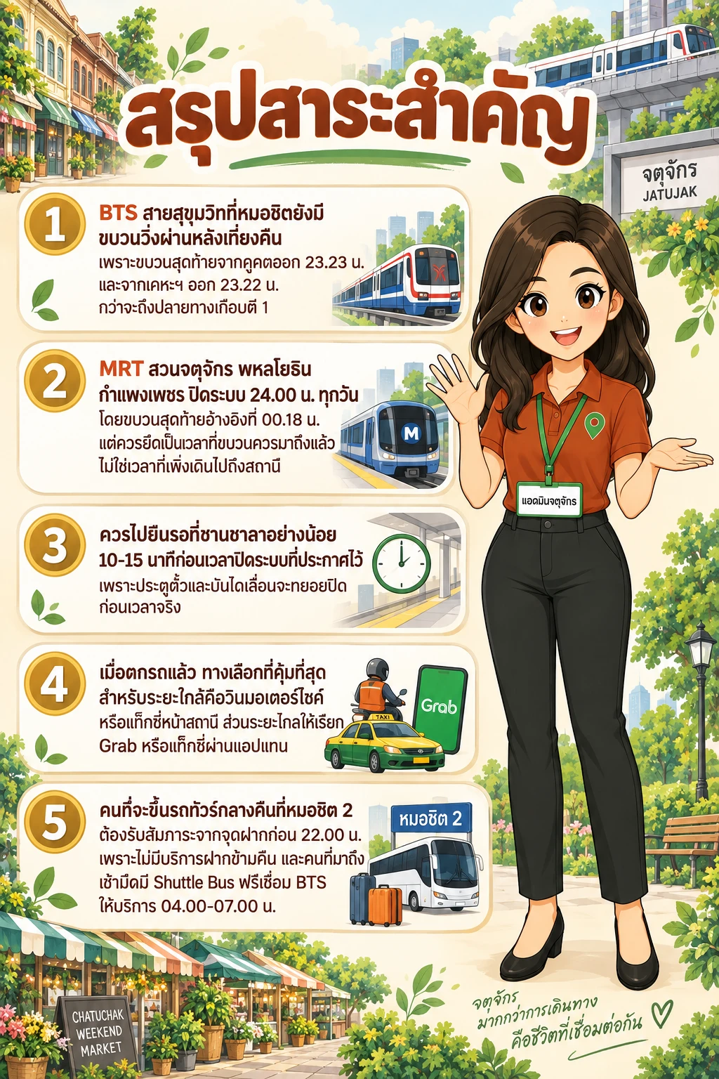 อินโฟกราฟิกสรุปข้อมูล รถไฟฟ้าเที่ยวสุดท้าย หมอชิต–สวนจตุจักร–บางซื่อ: ตกรถแล้วกลับบ้านยังไง