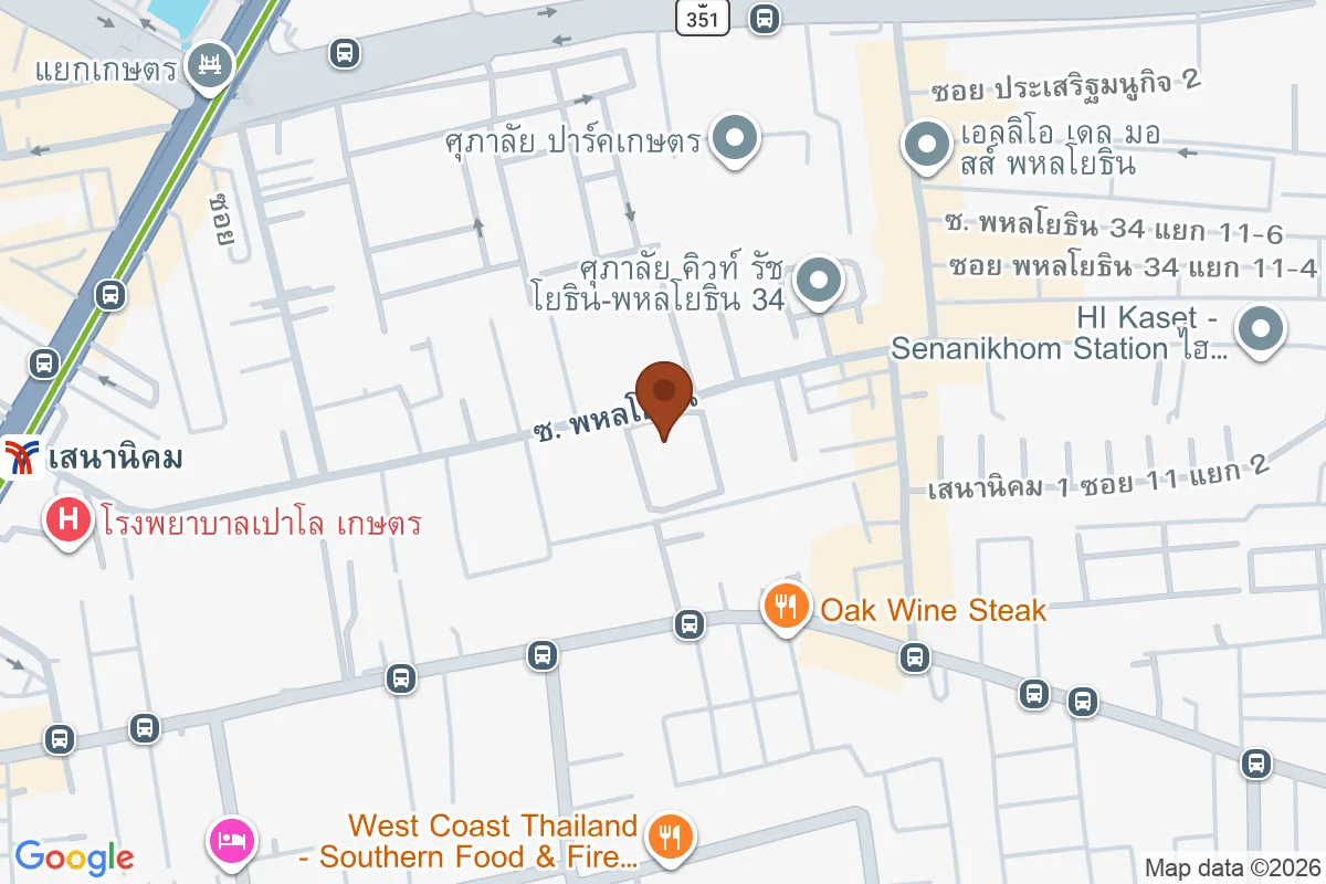 แผนที่เส้นทางเดินจากMRT พหลโยธินไปเดอะ คีย์ พหลโยธิน 34 ย่านจตุจักร