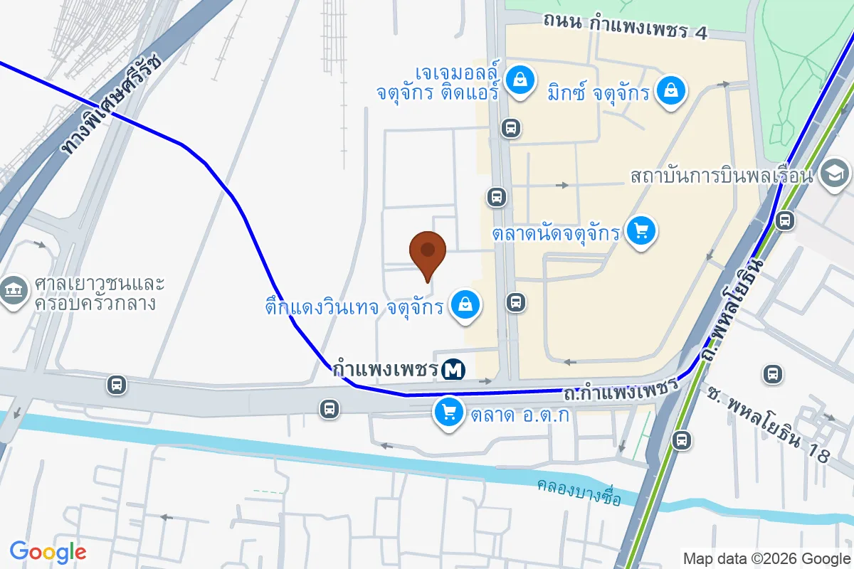 แผนที่ตำแหน่งชมรมมังสวิรัติแห่งประเทศไทย สาขาจตุจักร