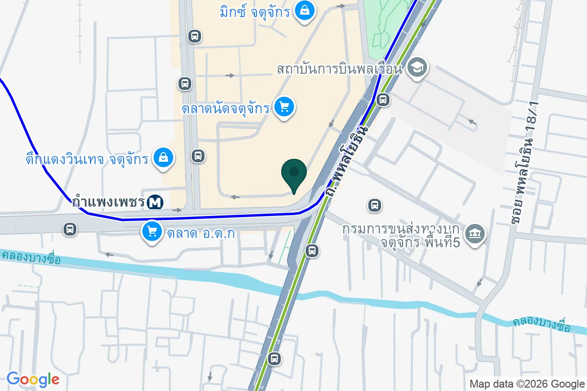 แผนที่ตำแหน่ง168​ Thai​ Restaurant - Chatuchak Market จตุจักร